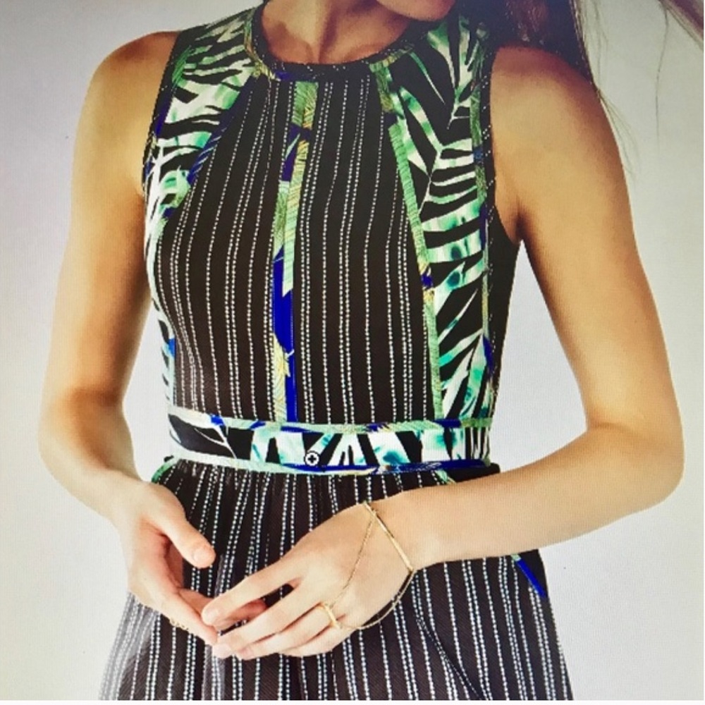 BCBG MAXAZRIA Cristalle Print-Blocked Dress - Size 2